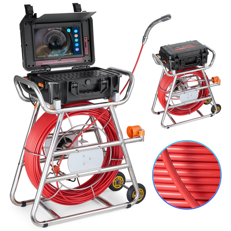 Sewer Camera 328 ft/100m Self-Leveling Drain Camera with 10.1" Touchscreen