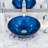 Novatto 16.5'' Blue Glass Circular Bathroom Sink