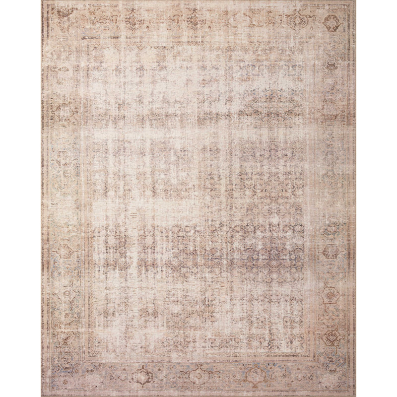 Tapis oriental océan / sable Georgie, Rectangle 3 pi 9 po x 5 pi 6 po