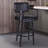 Nakagawa Swivel Counter or Bar Height Barstool with Arms and Footrest in Faux Leather, Metal Legs-29962753-29962754-42220761