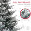 Arbre de Noël artificiel pin nordique 9 pi avec pointes enneigées, support en métal à assemblage rapide, support pliable, bureau à domicile