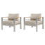 Ensemble de 2 fauteuils club d'extérieur en aluminium avec coussins en tissu oléfine Rooma