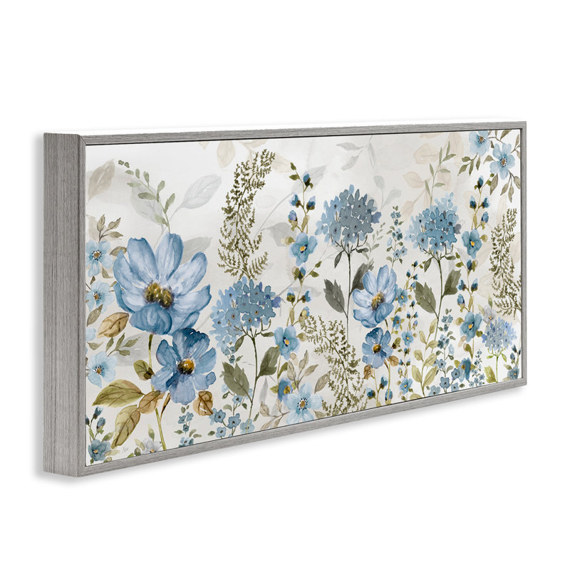 Giclée discrète encadrée de Meadow Foliage, design par Nan, H 10 po x l 24 po, Giclée de ferme grise encadrée