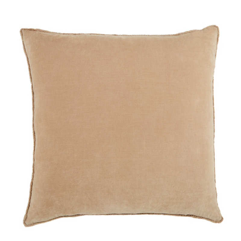 Housse et insert de coussin carré en coton Kam, Duvet, Brun clair