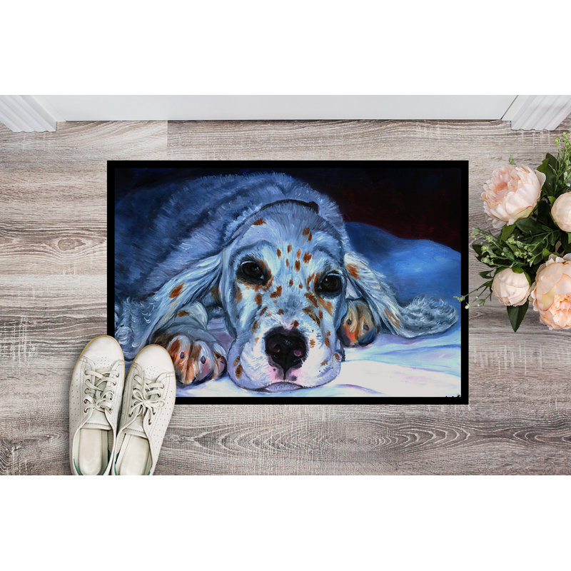 Tapis d'extérieur antidérapant English Setter Pup, Rectangle 1 pi 6 po x 2 pi 3 po