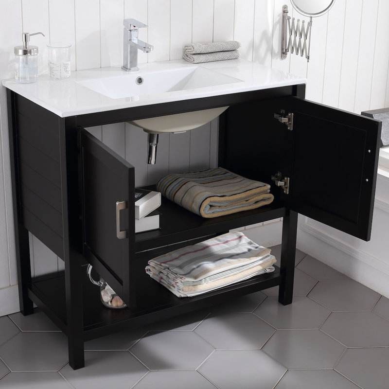Meuble-lavabo simple 36 po avec lavabo, Espresso