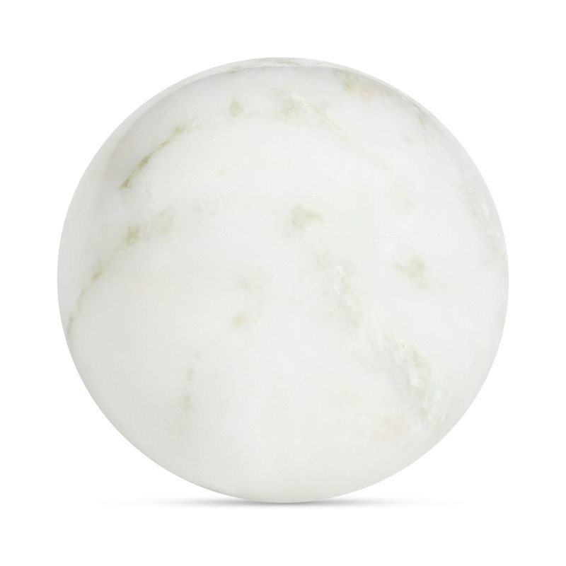 Odessa Sphere Tabletop Accent Red Levanto Marble, White