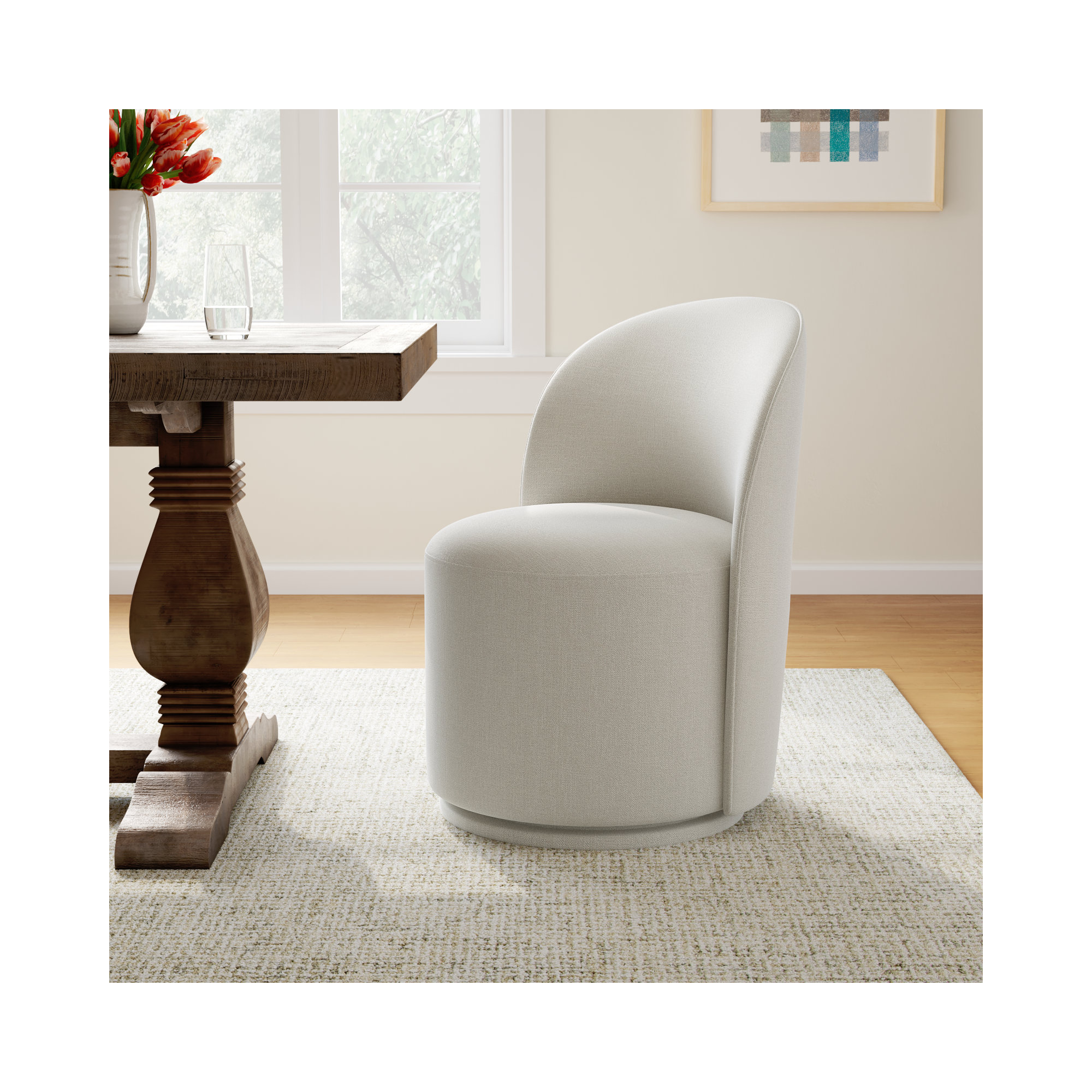 Sharlene Upholstered Side Chair, Effie Linen Performance Linen