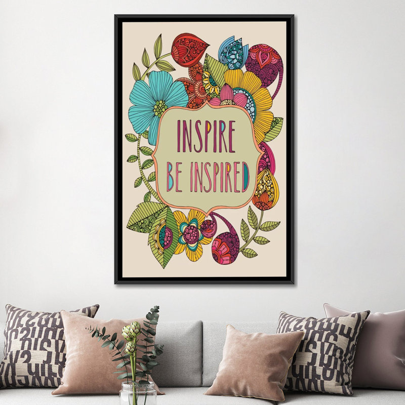 Inspire Be Inspired, impression sur toile tendue, H 26 po x l 18 po x P 1,5 po, Cadre noir