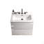 Meuble-lavabo mural 24 po avec lavabo en céramique brillant avec trois trous de robinet, grand meuble-lavabo flottant pour salle de bain, lavabo une pièce sans drain, pré-assemblé