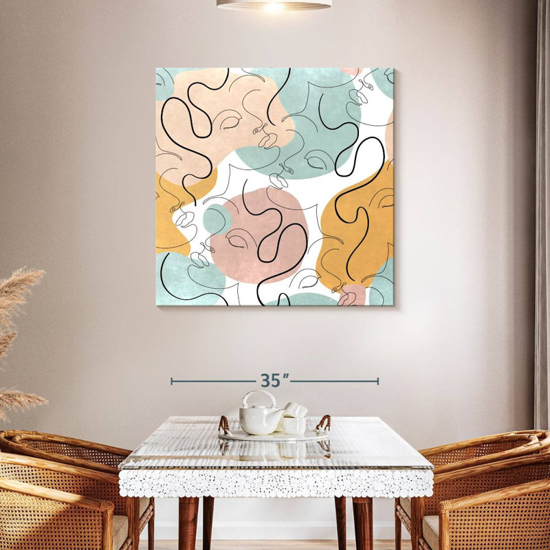 Portrait de femme abstraite Kerner, H 39 po x l 39 po