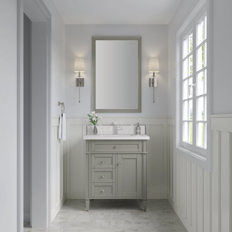 Brittany 30'' W Single Vanity, Urban Gray, White Zeus, Single-Hole