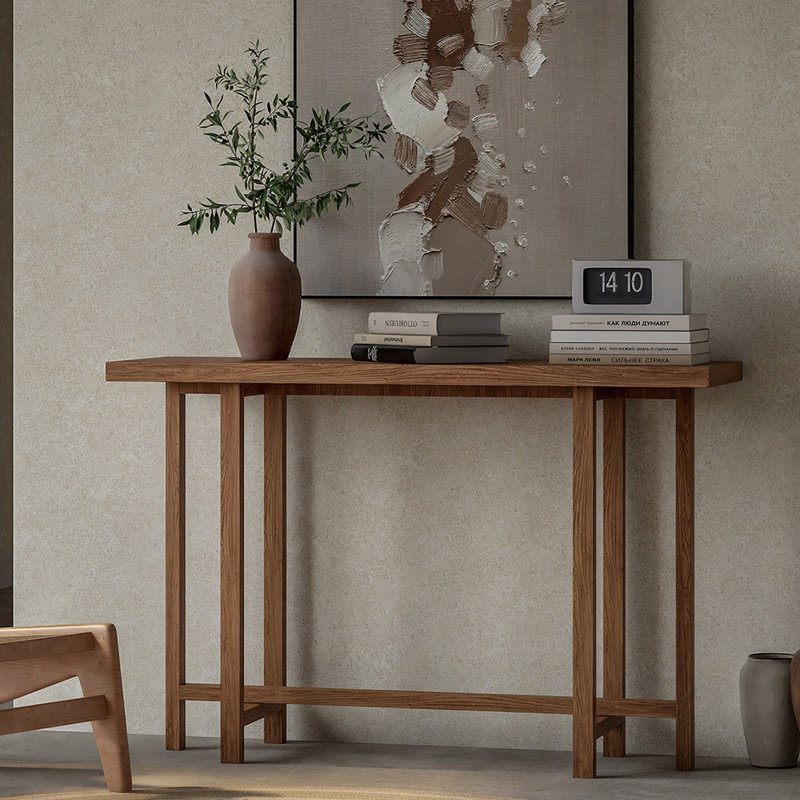 Console rectangulaire simple Retro, Brun