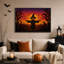 «Jack O Lantern Scarecrow In Cornfield At Sunset», art mural sur toile-580650277