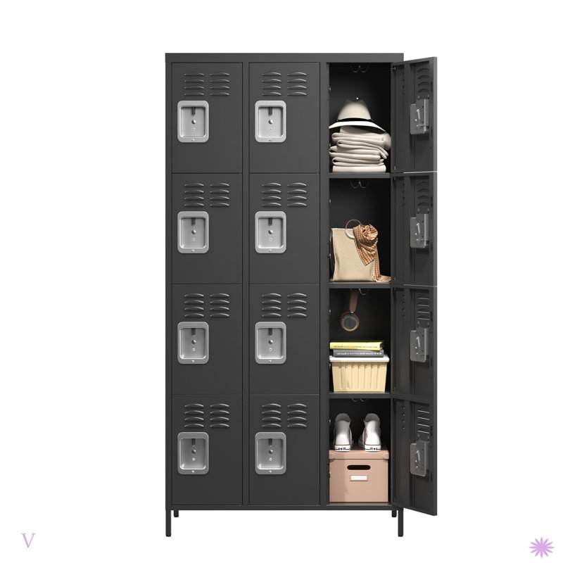 Armoire de rangement avec casier de rangement, Noir, noir, noir, noir