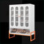 Armoires | Armoire de rangement à chaussures à double porte, tablettes réglables, fond surélevé compatible avec les aspirateurs robot, anti-basculement moderne minimaliste | Blanc cassé | Métal