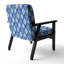Fauteuil d'appoint rembourré à motif géométrique bleu et blanc
