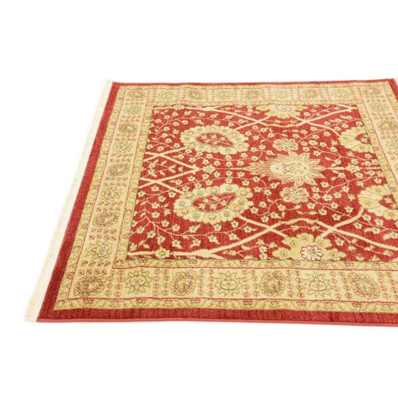 Moore Floral Indoor Rug, Square 4'