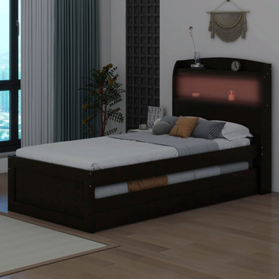 Dawndee Platform Bed with Storage LED Headboard, Charging Station by Red Barrel Studio