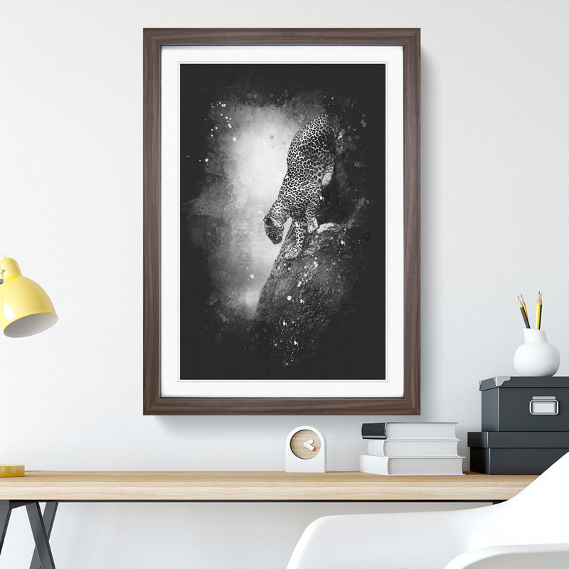 Leopard Vol.5 - Picture Frame Graphic Art, Walnut Framed, 90cm H x 65cm W x 2cm D