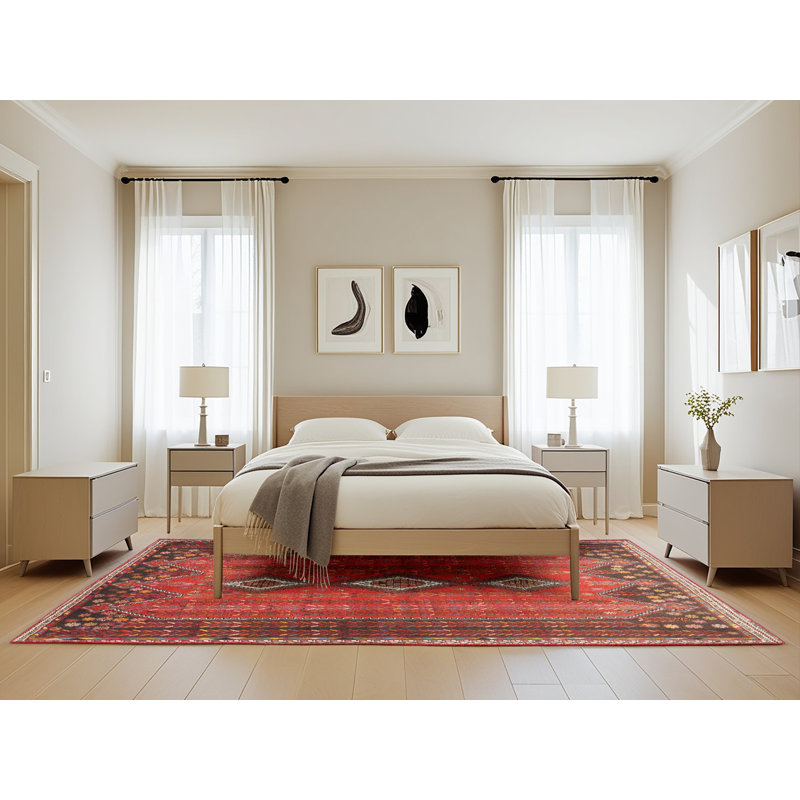 Tapis rouge à motif sud-ouest, Rectangle 5 pi x 8 pi