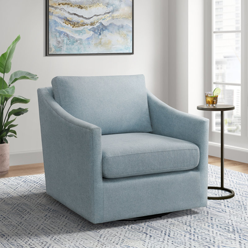 Hannah Swivel Chair in Freya Light Blue