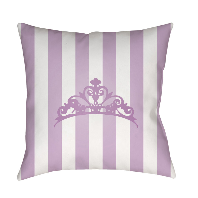 Crown Indoor/Outdoor Throw Pillow, 18" H x 18" W x 3.5" D, Purple