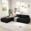 Canapé modulaire en L 120 po avec méridienne en L 120 po avec méridienne compressée sous vide, structure en mousse complète, assemblage facile-1262655983