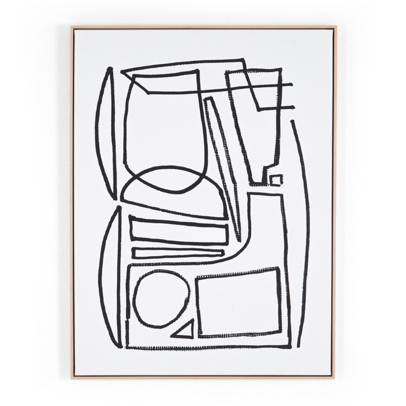 Large Black and White Abstract Canvas Print Set