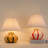 Cordless LED Table Lamp Rechargeable,3600mAh Battery, 3-Level Touch Dimming, 3000K Warm, Portable, Hand-Blown Glass, Pleated Shade-2142829791