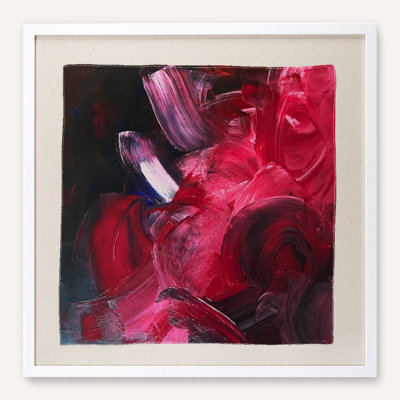 Limited Edition 20 x 20 in. "Mouth Wide Open" Framed Silk Scarf by Fanyu Lin