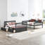 Lit superposé convertible au-dessus d'un lit superposé avec tiroirs - chambre à coucher grise avec tiroirs Easy-Roll, structure en bois massif-794321487-794321485