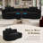 Chenille Boneless Modern 3-seater Curved Sectional Sofa, 2-piece Symmetrical Design With Sponge & Pocket Spring Support, No Assembly Required-803540730