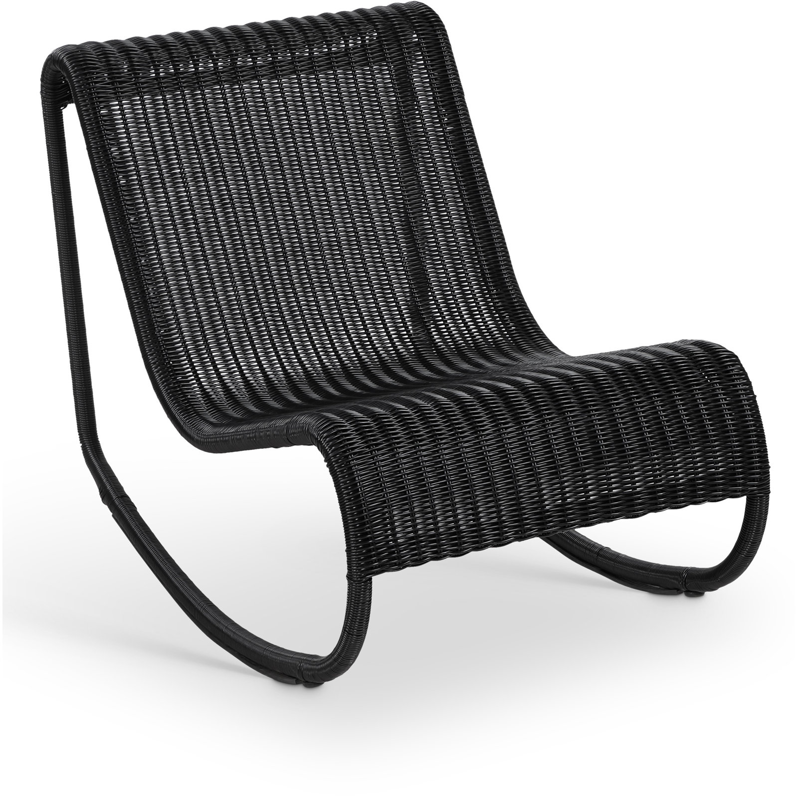 Antigua Wicker Outdoor Patio Rocker, Black