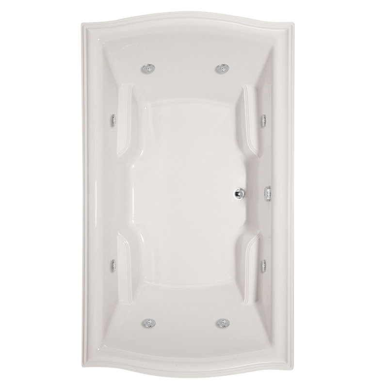 Debra 72'' x 42'' Acrylic Bathtub, White, Satin Chrome