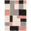 Tapis rosé / crème / noir à motif géométrique Cobina-37328459