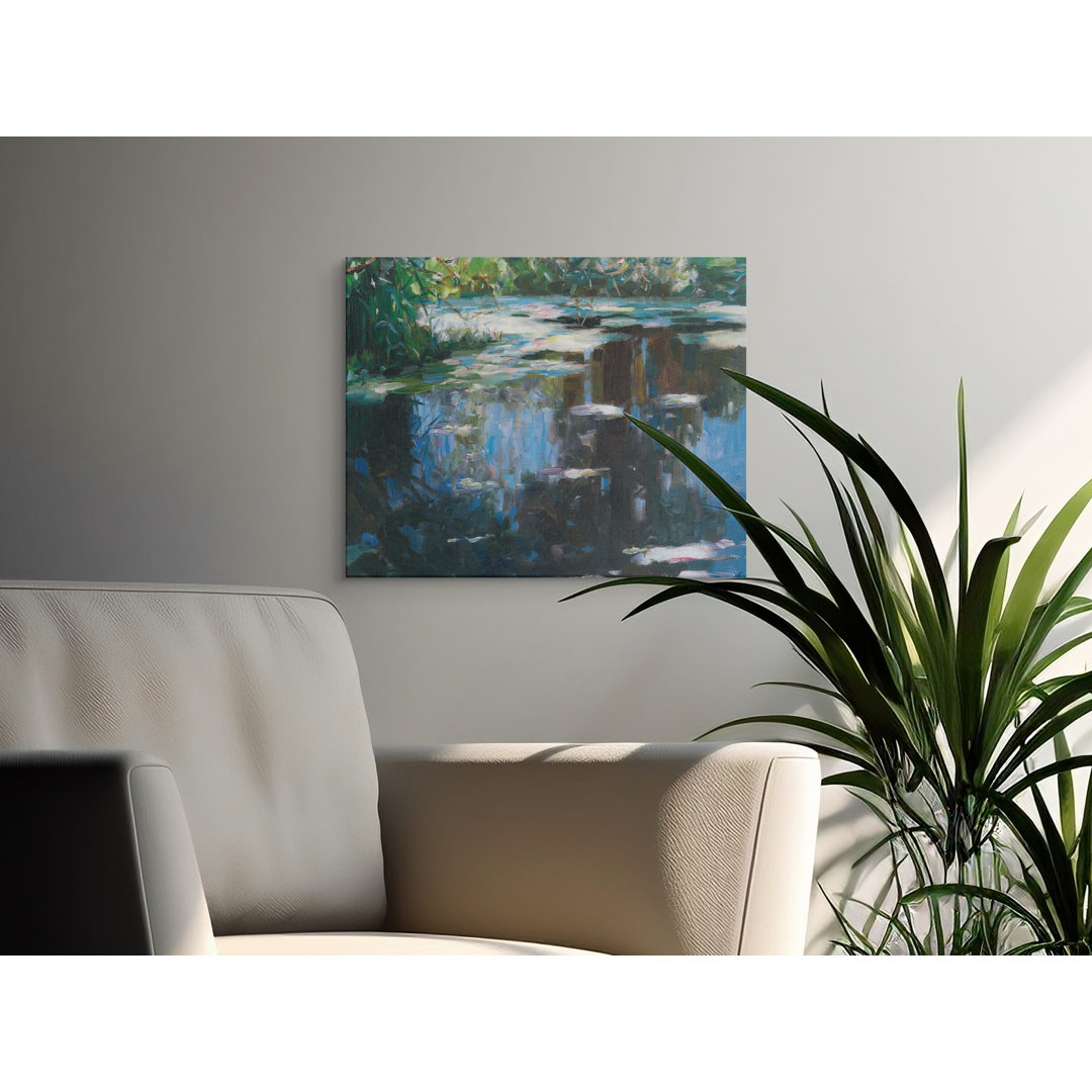 Water Lily Pond Canvas Wall Art, Impressionist Style, Gallery Wrapped Matte Print, Ready to Hang, Archival Quality, Home decor, Modern decor