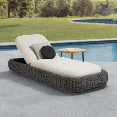 Chaise longue d'extérieur avec cadre en aluminium tissé à la main