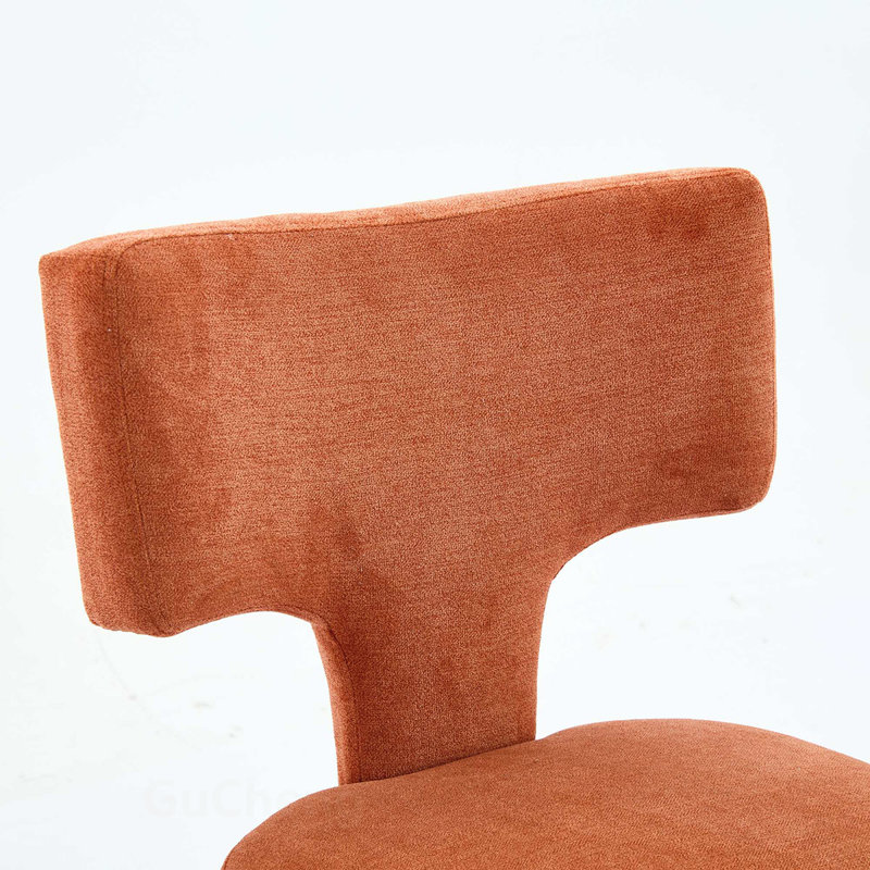 Ensemble de 2 tabourets de bar à hauteur de comptoir, chaise d'appoint rembourrée en tissu de lin de ferme avec dossier incurvé et clous en cuivre, structure en bois franc