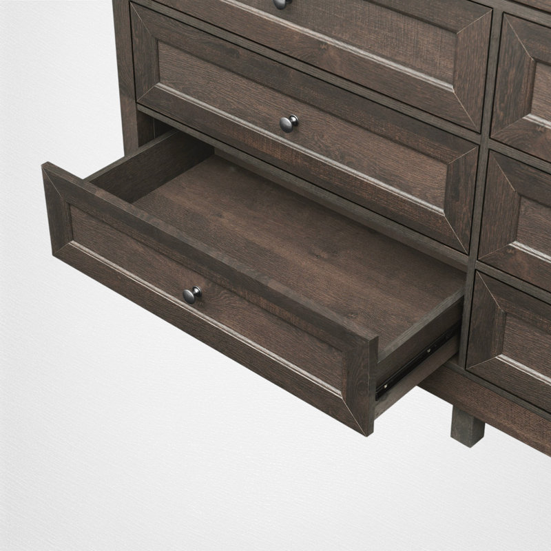 Commode à 9 tiroirs l 55,05 po, Brun