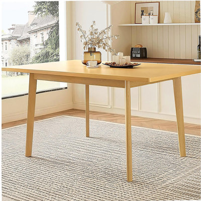 Table de salle à manger Rustic Farmhouse - Structure en bois massif, design moderne minimaliste pour la cuisine, la salle à manger et le salon