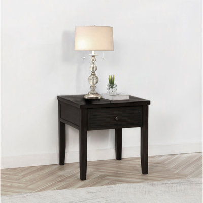 Sutter Distressed Java 1-Drawer Square End Table