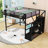 Metal Loft Bed with LED Lights, USB Ports, Shelves and Wardrobe-917575428-917575424