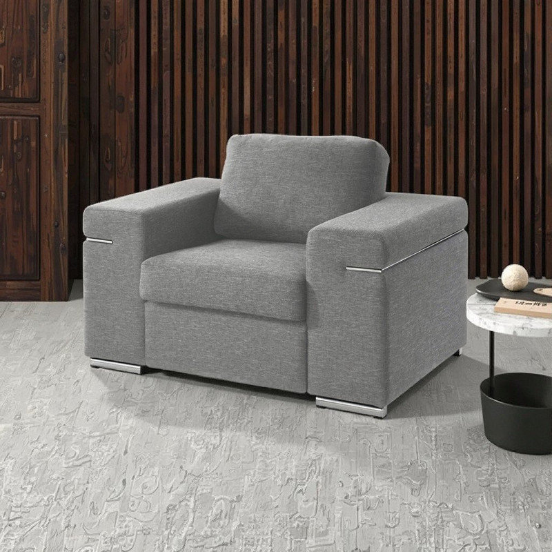 Fauteuil de salon Giuliana - fauteuil de style européen glamour, Gris