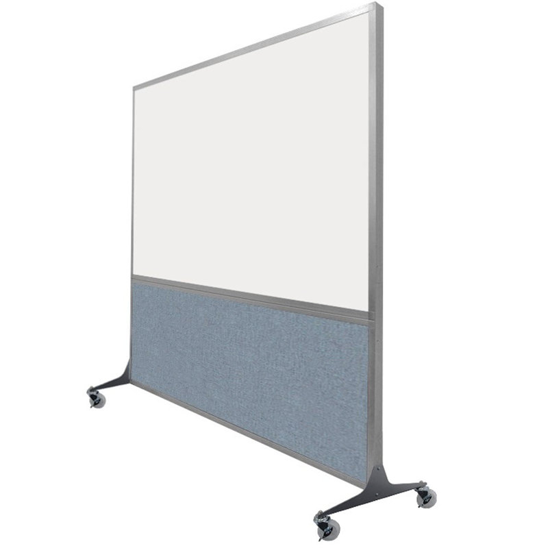 Tableau blanc mobile 6 'de haut DivideWrite, Latte, H 72 po x l 48 po, Argent