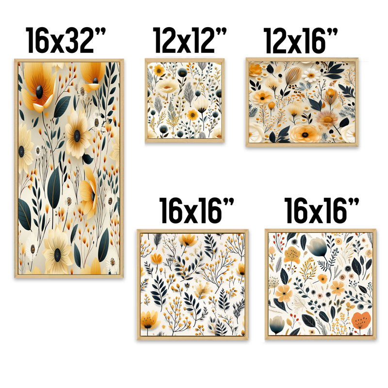 Ensemble d'art mural sur toile 5 pièces, Cadre flottant brun