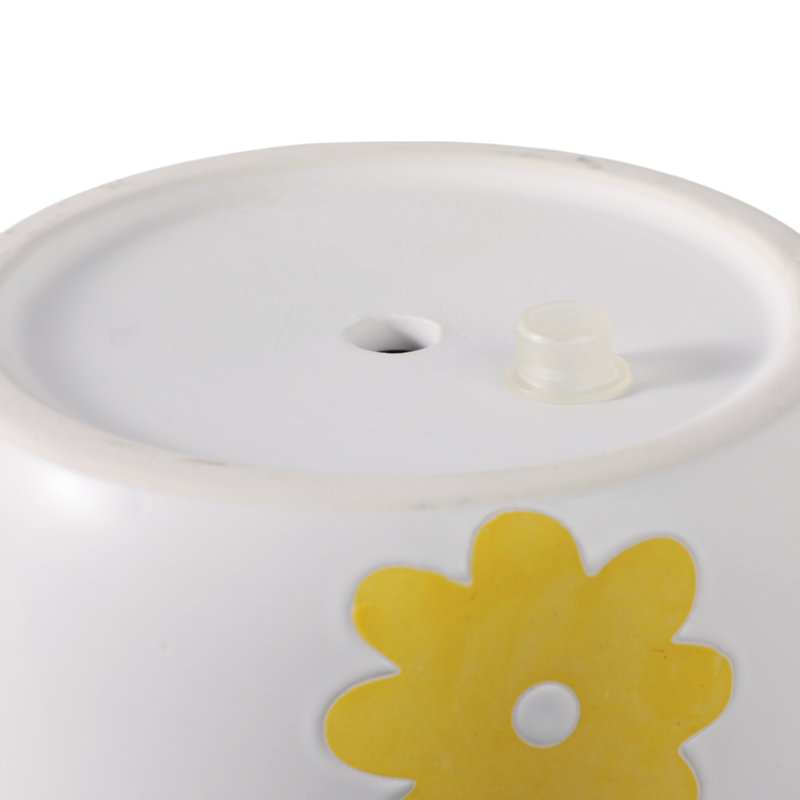 Sagebrook Home 6" Flower Power Planter, Black/White, White Yellow