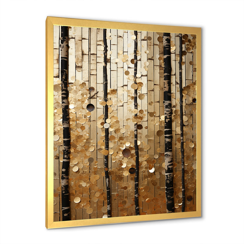 Festive Botanical Abstractions - Art mural botanique, Cadre doré simple, H 40 po x l 30 po x P 1,5 po
