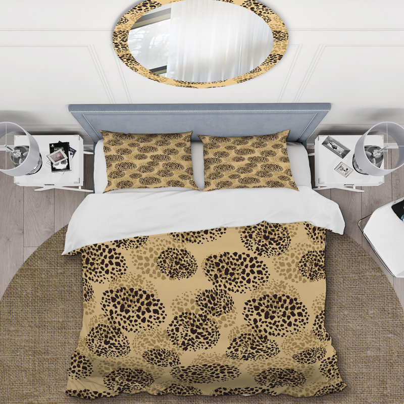 Ensemble de housse de couette en microfibre beige / noir 2 pièces