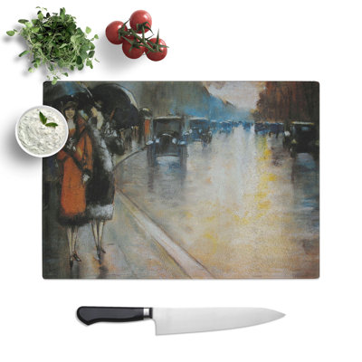 Street in Berlin by Lesser Ury Chopping Board